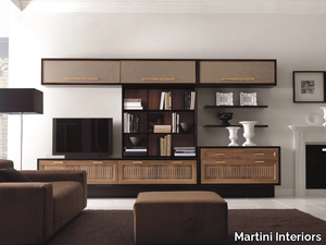 CONVIVIO CONTEMPORARY - Custom walnut storage wall _ Martini Interiors