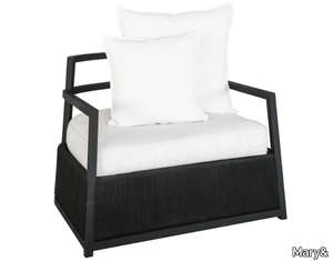 MINERVA LOUNGE - Upholstered teak armchair with armrests _ Mary&