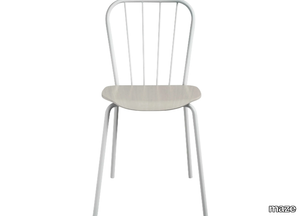 SAME CHAIR - Powder coated metal chair with wooden seat _ maze