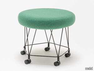 PENTAL - Round fabric pouf with castors _ mdd