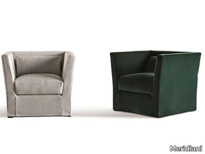 QUEEN - Fabric armchair with removable cover with armrests _ Meridiani