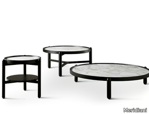 VITTORIO - Low round solid wood coffee table _ Meridiani