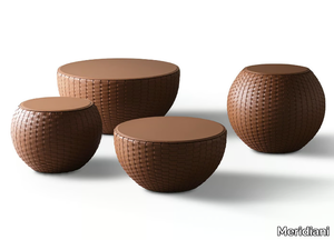 BONGO KUOIO - Round tanned leather coffee table _ Meridiani