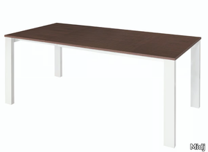 BADÙ - Extending rectangular steel and wood table _ Midj