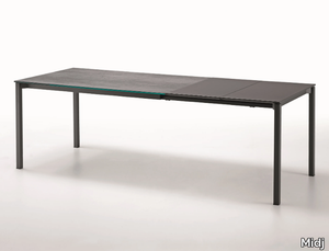 MORE - Extending rectangular glass ceramic table _ Midj