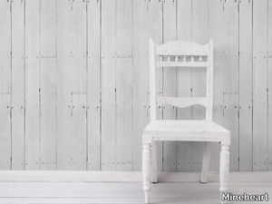 WHITE PLANK - Wood effect vinyl wallpaper _ Mineheart