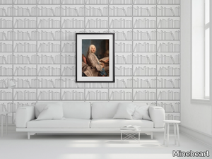 BOOKSHELF OUTLINE - Non-woven paper wallpaper _ Mineheart