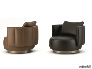 TORII BOLD - Swivel leather armchair _ Minotti