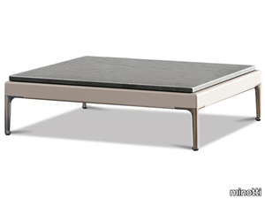 PATIO - Square stone outdoor coffee table _ Minotti