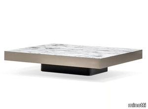 SOLID STEEL - Low marble coffee table _ Minotti