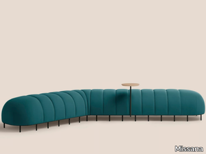 WORM - Upholstered and modular fabric bench _ Missana