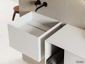 ZERO20 - Wall-mounted rectangular metal washbasin _ Moab