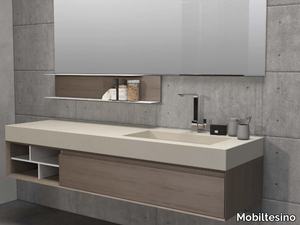 LU.51 - Wall-mounted elm vanity unit _ Mobiltesino