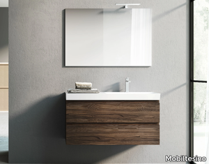 C72 - Wall-mounted laminate vanity unit with mirror _ Mobiltesino