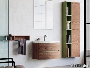 E51 - Wall-mounted ash vanity unit with drawers _ Mobiltesino