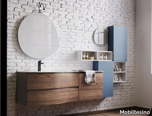 N30 - Wall-mounted ash vanity unit with drawers _ Mobiltesino