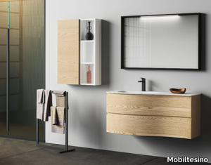 N34 - Wall-mounted ash vanity unit with drawers _ Mobiltesino