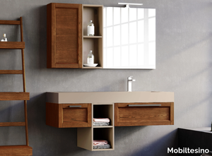 R21 - Wall-mounted ash vanity unit with drawers _ Mobiltesino