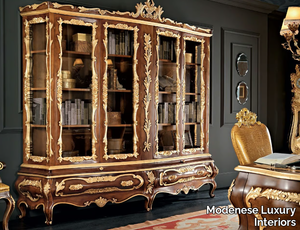 11301 - Solid wood bookcase with drawers _ Modenese Luxury Interiors