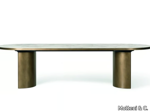 BLEVIO - Table with wooden base with metal effect _ Molteni & C.