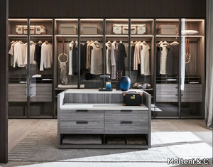 GLISS MASTER - Sectional wood and glass walk-in wardrobe _ Molteni & C.