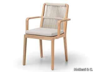 COBEA - Teak garden chair with armrests _ Molteni & C.