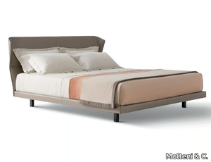 AZUL - Tanned leather double bed _ Molteni & C.