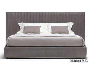 OVIDIO - Leather double bed with upholstered headboard _ Molteni & C.