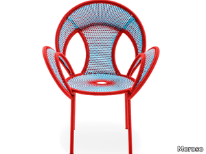 M'AFRIQUE - Polyethylene threads handwoven chair with armrests _ Moroso