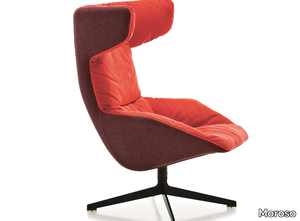 TAKE A LINE FOR A WALK - Swivel armchair with 4-spoke base high-back _ Moroso