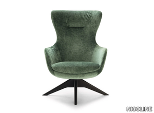 ISEO - Wing swivel fabric armchair _ NICOLINE