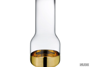 CONTOUR TALL - Tall Vase with Clear Top and Golden Base _ NUDE