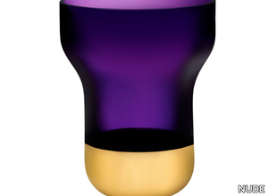 CONTOUR WIDE - Wide Vase with Purple Top and Golden Base _ NUDE