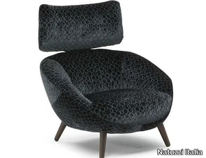 LUNA - Upholstered armchair with headrest _ Natuzzi Italia