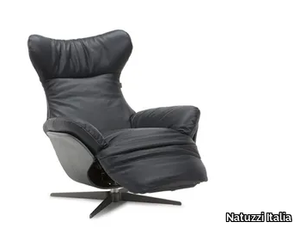 ILIA - Recliner leather armchair with footstool _ Natuzzi Italia