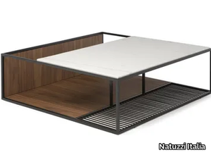 FIL ROUGE - Square coffee table with integrated magazine rack _ Natuzzi Italia