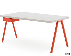 LUCE - Rectangular Kids writing desk with drawers _ Nidi