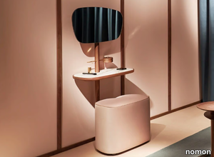 MOMENTS - Calacatta Oro marble and wood dressing table _ nomon