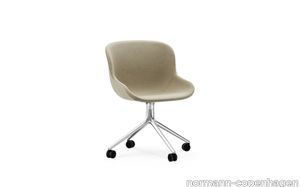 Hyg Chair Swivel 4W full upholstery aluminum Main Line Flax