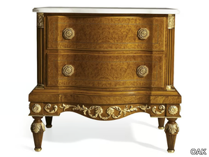 MG6356 - Neoclassical style rectangular wooden bedside table with drawers _ OAK