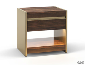 ALLEGRETTO GN8095 - Rectangular eucalyptus bedside table with drawers _ OAK