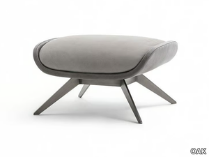 BLUES - Leather footstool _ OAK