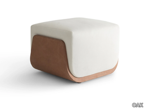 BROOKLYN PM4041 - Rectangular leather pouf _ OAK