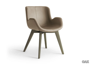 NOTA GN8020 - Leather chair with armrests _ OAK
