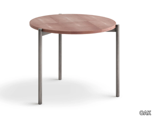 RITMO GN8032/PP - Round leather coffee table _ OAK