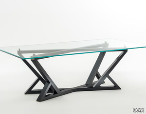 CITYLIFE SC5021 - Rectangular wood and glass dining table _ OAK