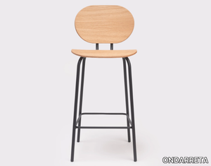 HARI OAK - Wooden barstool with footrest _ ONDARRETA