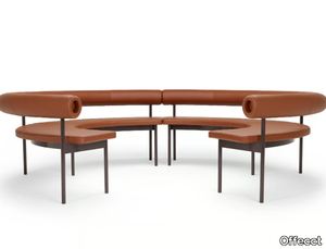 FONT OPEN CIRCLE - Curved leather sofa _ Offecct