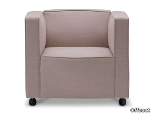 PAULINE - Fabric easy chair with castors with armrests _ Offecct