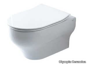 CLEAR - Wall-hung rimless Vitreous China toilet _ Olympia Ceramica